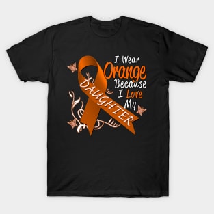 I Wear Orange Daughter Leukemia Cancer Awareness T-Shirt